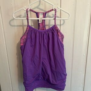 Ivivva girls 8 Purple and Pink Strappy athletic halter back Tank top